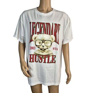 Hustle Gang Men's T-Shirt Size 3X  Crew Neck Short Sleeve White Graphic Print 40